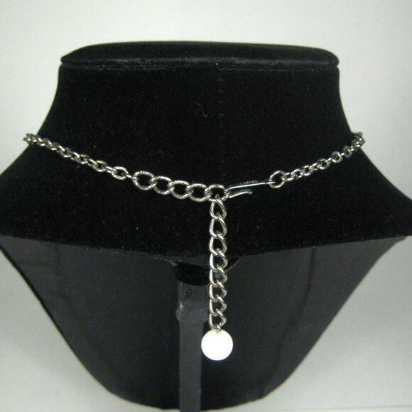 Laguna Y Shaped Necklace 18 in Tassel Silvertone Chain MOD  Vintage 1960s Choker - Picture 5 of 6